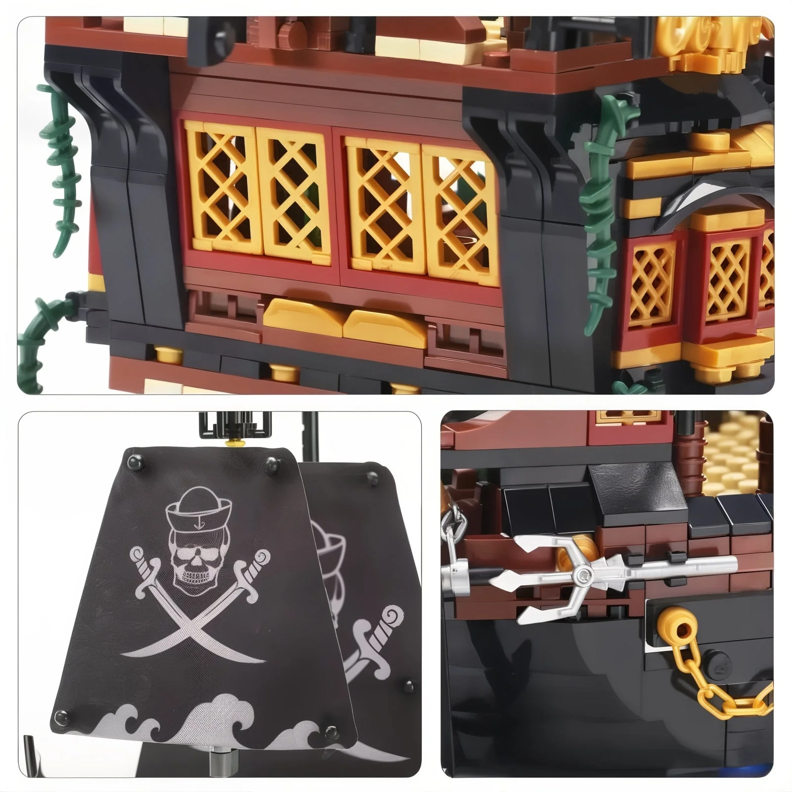 BARCO PIRATA DO CARIBE - Velas pretas com caveira