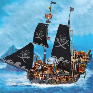 BARCO PIRATA DO CARIBE - Velas pretas com caveira