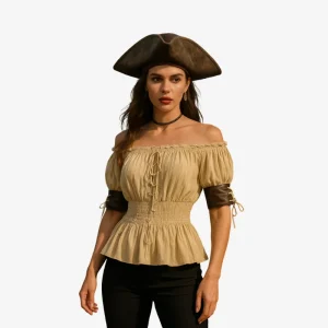 Camisa pirata mulher - Ombros descobertos