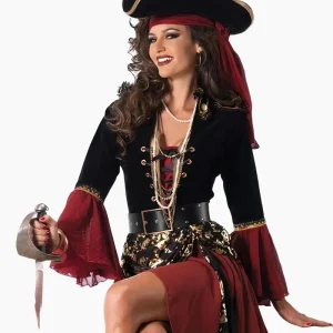 Fantasia de Pirata Feminina - Ouro