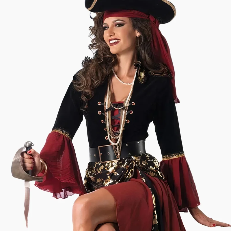 Fantasia de Pirata Feminina - Ouro