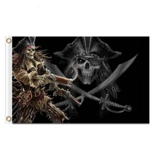 Bandeira Pirata - Jack Sparrow Esqueleto