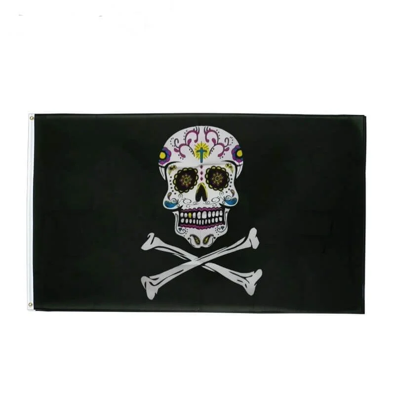 Bandeira Pirata Cabeça de Morte Mexicana