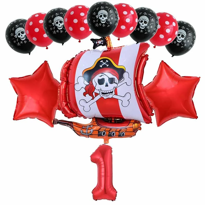 Kit de Balões de Aniversário Decoração Pirata Vermelhos