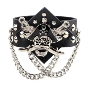 Bracelete Pirata - Capitão (Couro)