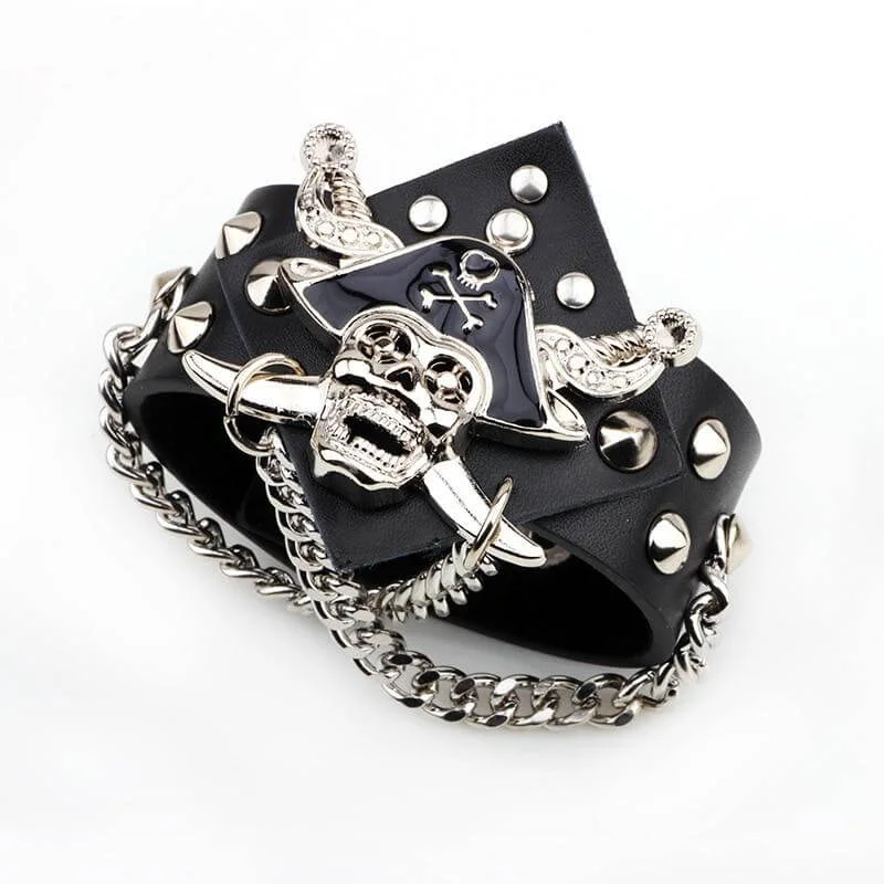 Bracelete Pirata - Capitão (Couro)