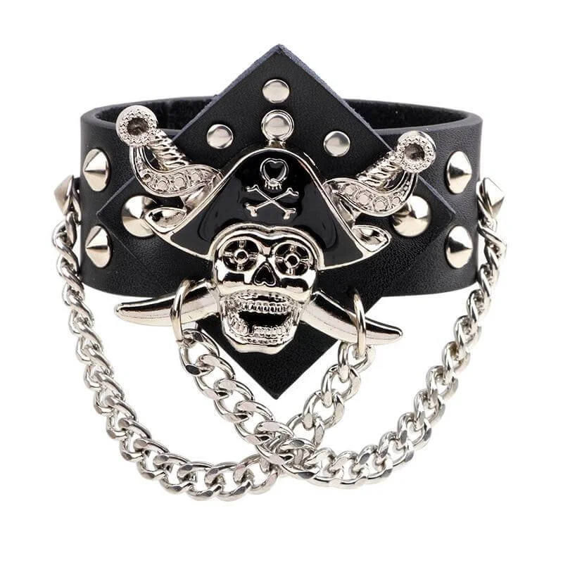 Bracelete Pirata - Capitão (Couro)