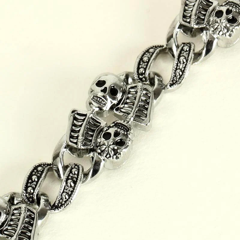 Detalhes do Bracelete Pirata - Caveira Esqueleto