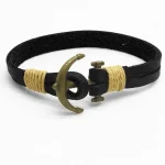 Bracelete Pirata - Âncora Simples ( Couro )