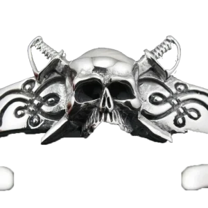 Bracelete Pirata - Caveira Dupla Sabres