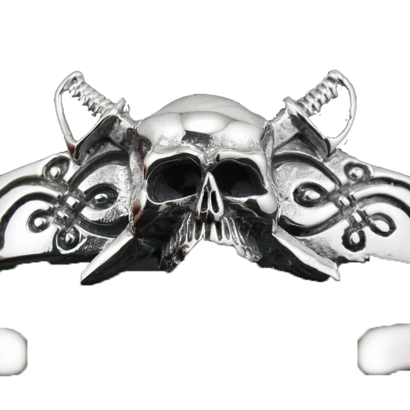 Bracelete Pirata - Caveira Dupla Sabres