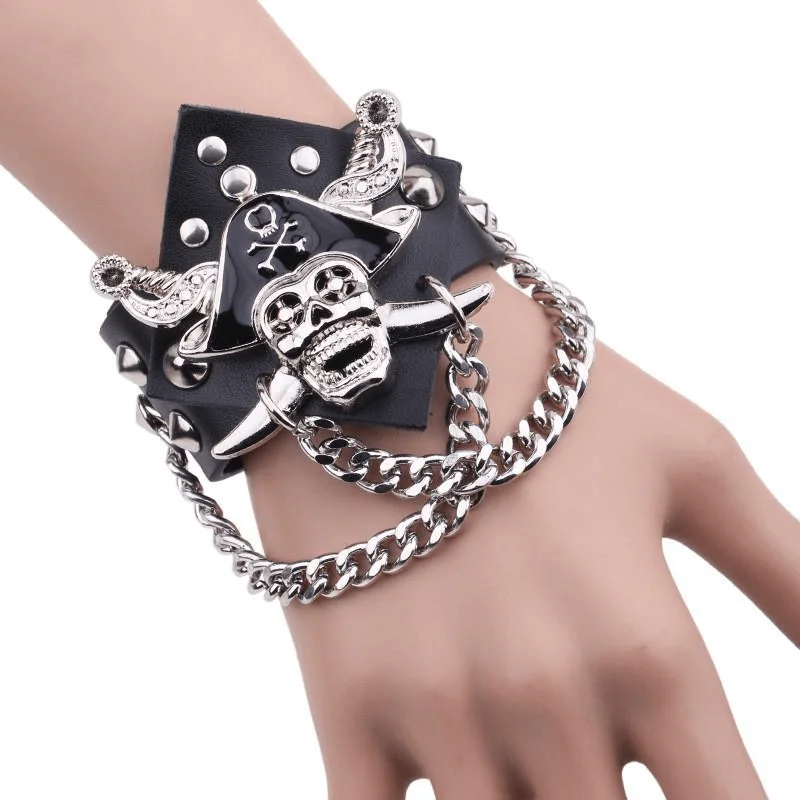 Bracelete Pirata - Capitão (Couro)