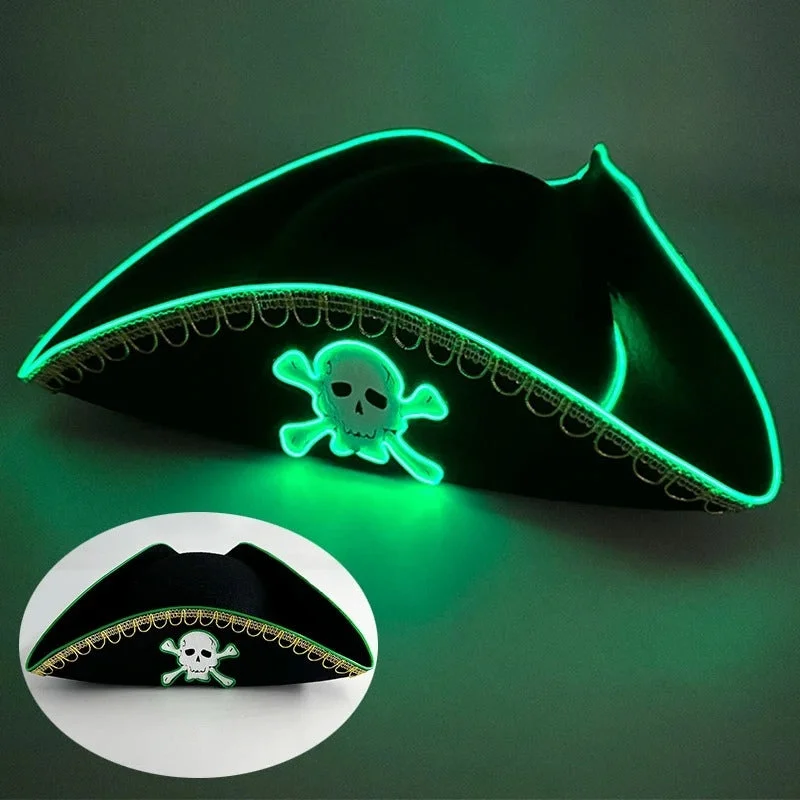 Chapéu de pirata iluminado