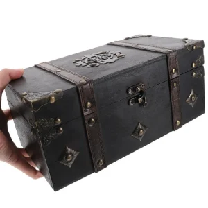 Baú pirata madeira preta