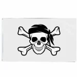 Bandeira Pirata - Jolly Roger Branco