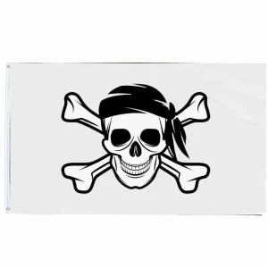Bandeira Pirata - Jolly Roger Branco