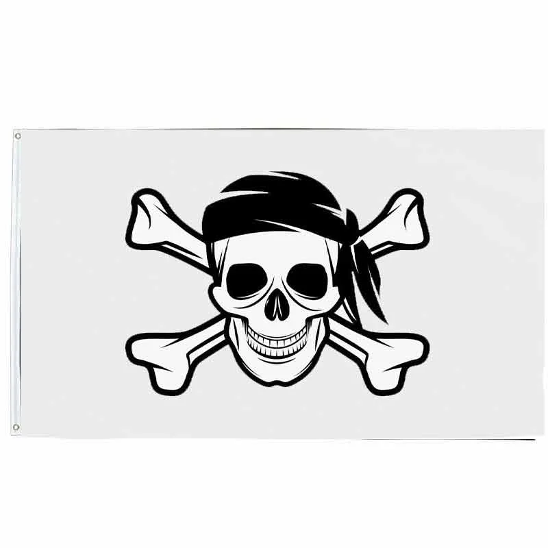 Bandeira Pirata - Jolly Roger Branco