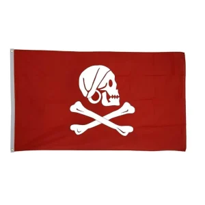 Bandeira Pirata - Vermelho Batalha Sangrenta