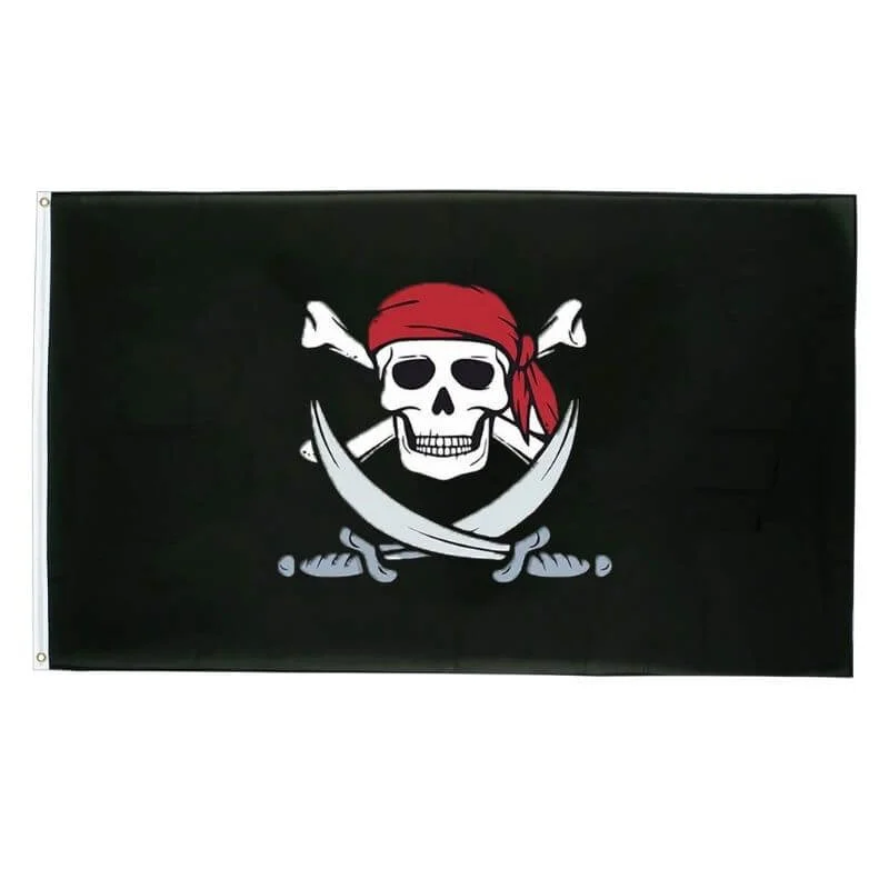Bandeira Pirata Esqueleto Cabeça de Morto