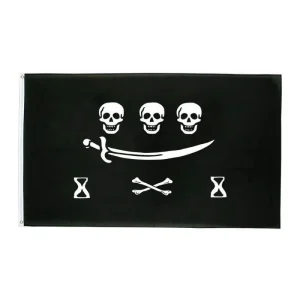Bandeira Pirata - 3 Cabeça Estilizada