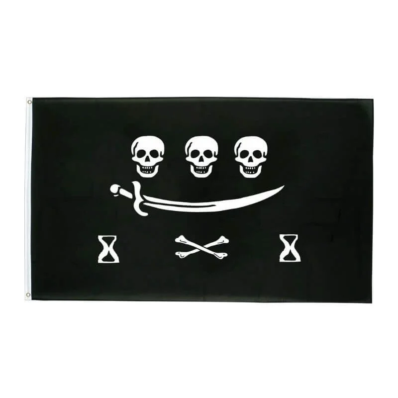 Bandeira Pirata 3 Cabeças Estilizada