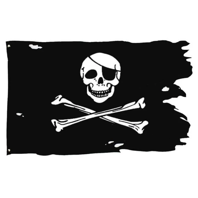 bandeira pirata rasgada vento