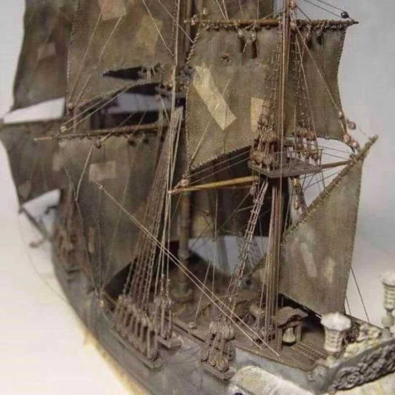 Maquete do Barco Pirata Pérola Negra - Visão Traseira