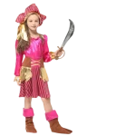 Fantasia de Pirata Menina - Rosa Ultra