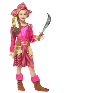 Fantasia de Pirata Menina - Rosa Ultra