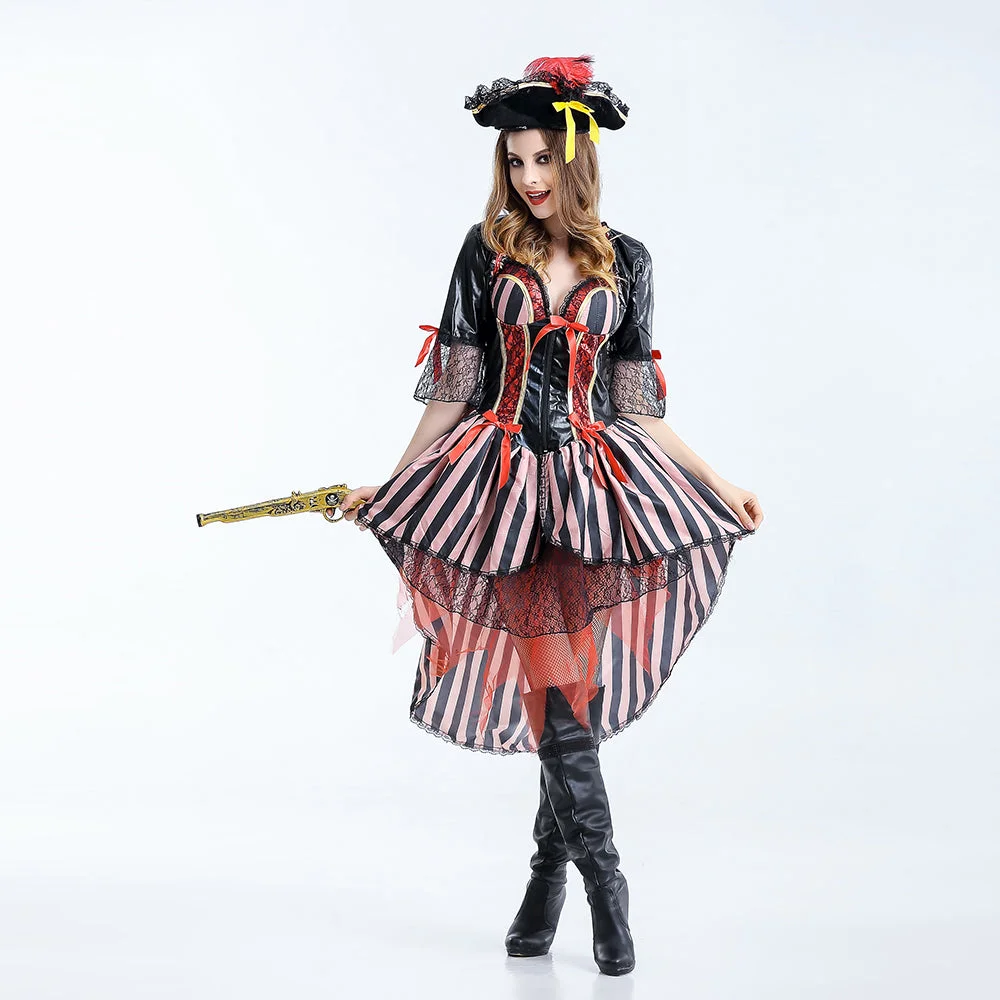 Fantasia Pirata Mulher - Corset Colorido