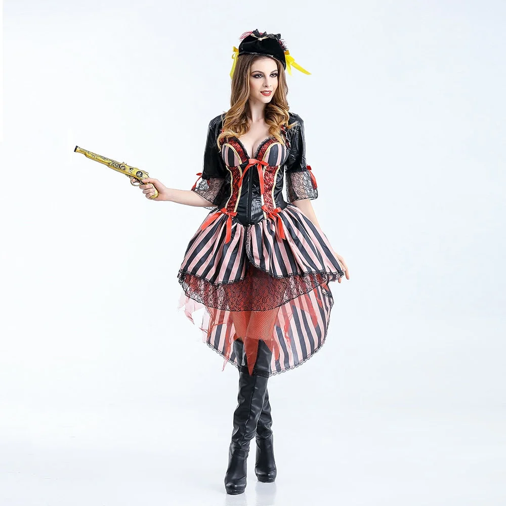 Fantasia Pirata Mulher - Corset Colorido