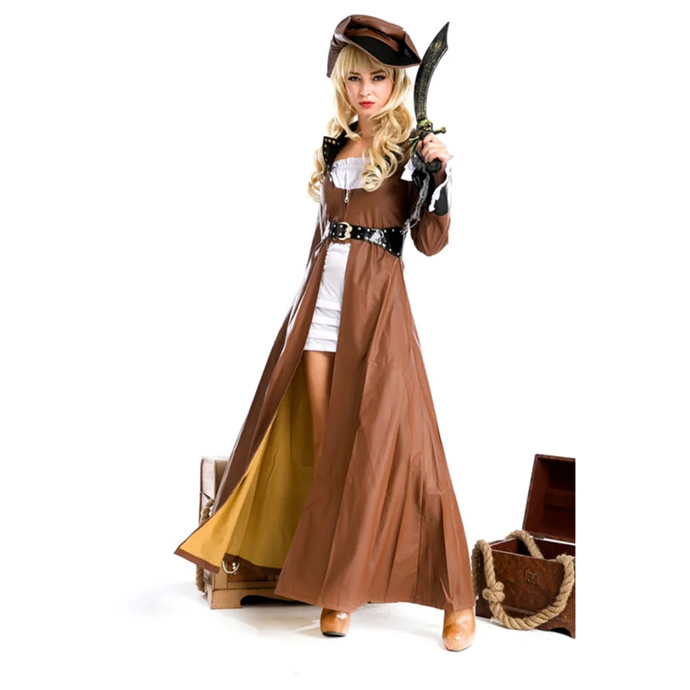 Fantasia Pirata Mulher - Marrom