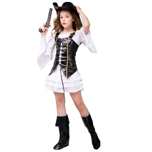 Fantasia Pirata Menina - Corpete Preto