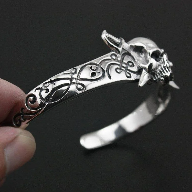 Bracelete Pirata - Caveira Dupla Sabres - Image 3