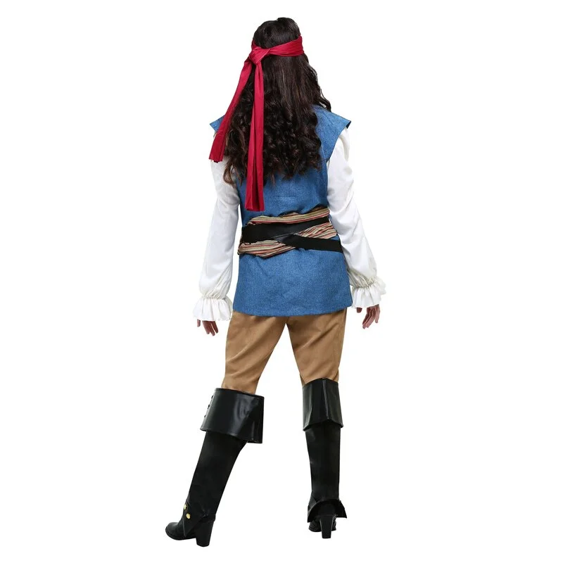 Fantasia Pirata Mulher - Azul do Caribe (Tamanho L)