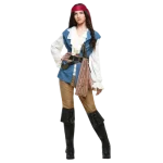 Fantasia Pirata Mulher - Azul do Caribe (Tamanho L)