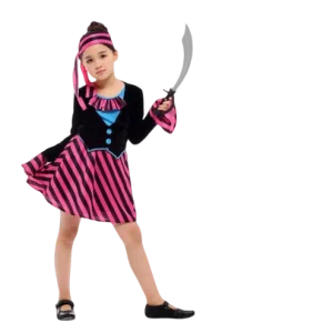 Fantasia de Pirata Menina - Rosa & Preto