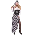 Fantasia Pirata Mulher - Preto & Branco ( XS )