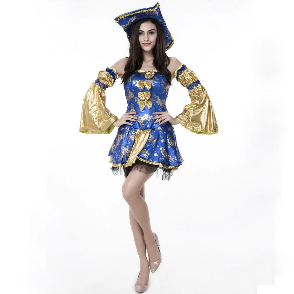 Fantasia de Pirata Feminina - Azul