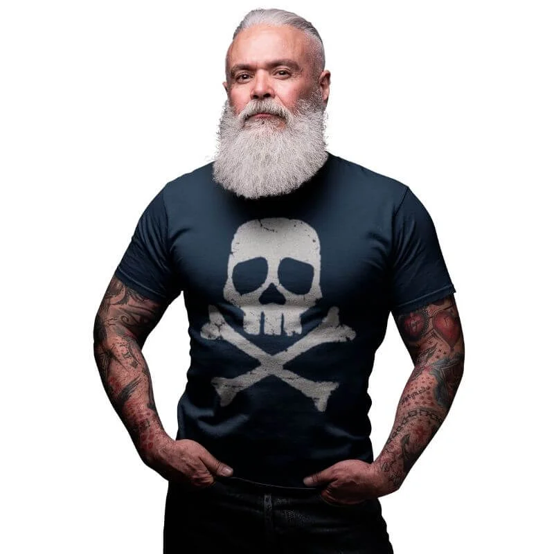 Camiseta Pirata - Caveira Azul