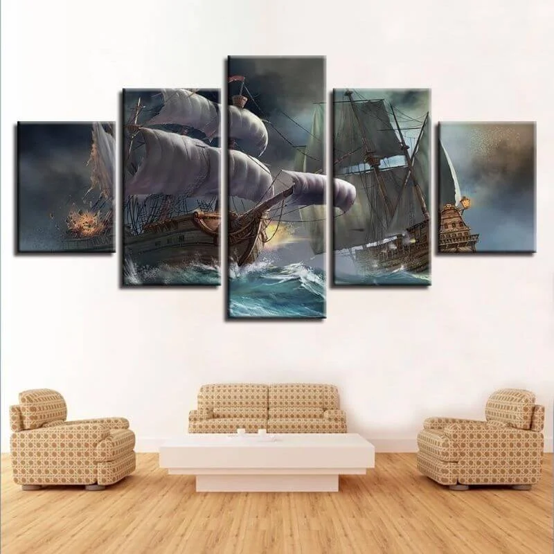Quadro Pirata Batalha Naval