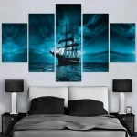 Quadro Pirata - Azul Noite (5 Peças)