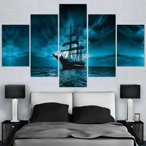 Quadro Pirata - Azul Noite (5 Peças)