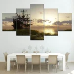Quadro Pirata - Sol Nascente (5 peças)